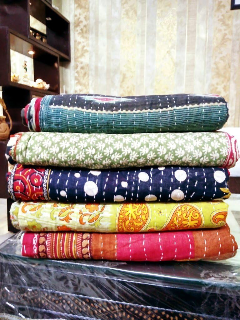 Marusthali Bengali Kantha Quilts Wholesale 15 Pcs Lot of Heavy Vintage