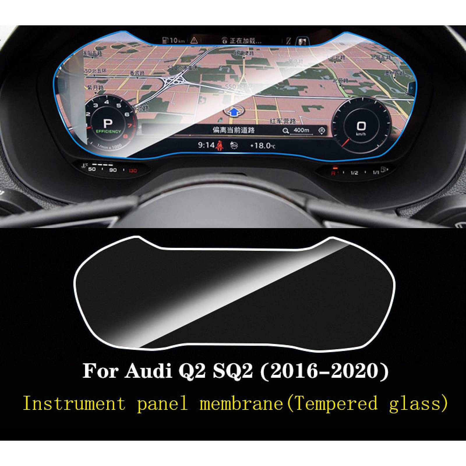 Protecteur D'écran En Verre Trempé Pour Tableau Bord Audi Q2/SQ2 (2016-2020) – Anti-rayures, 9H, Facile à Poser