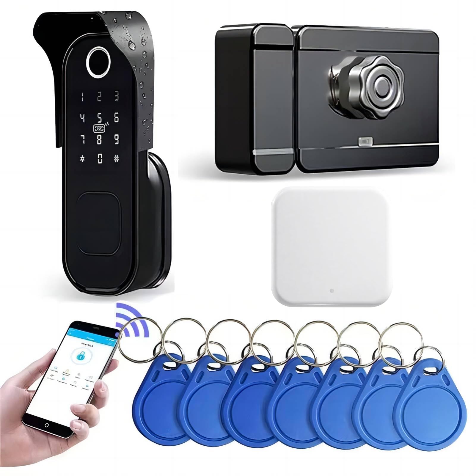 Serrure de porte intelligente WiFi avec empreinte digitale et clavier