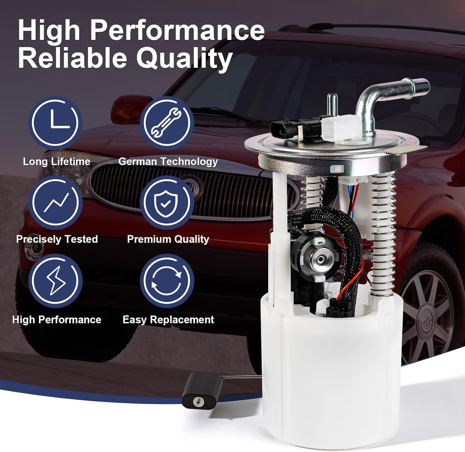 Electric Fuel Pump Assembly Compatible with 2005-2007 Buick Rainier Chevy SSR Trailblazer EXT GMC Envoy XL XUV Isuzu Ascender Saab 9-7x 4.2L 5.3L 6.0L Replace E3707M VANBOL0116 Pressure Sensor - Image 4