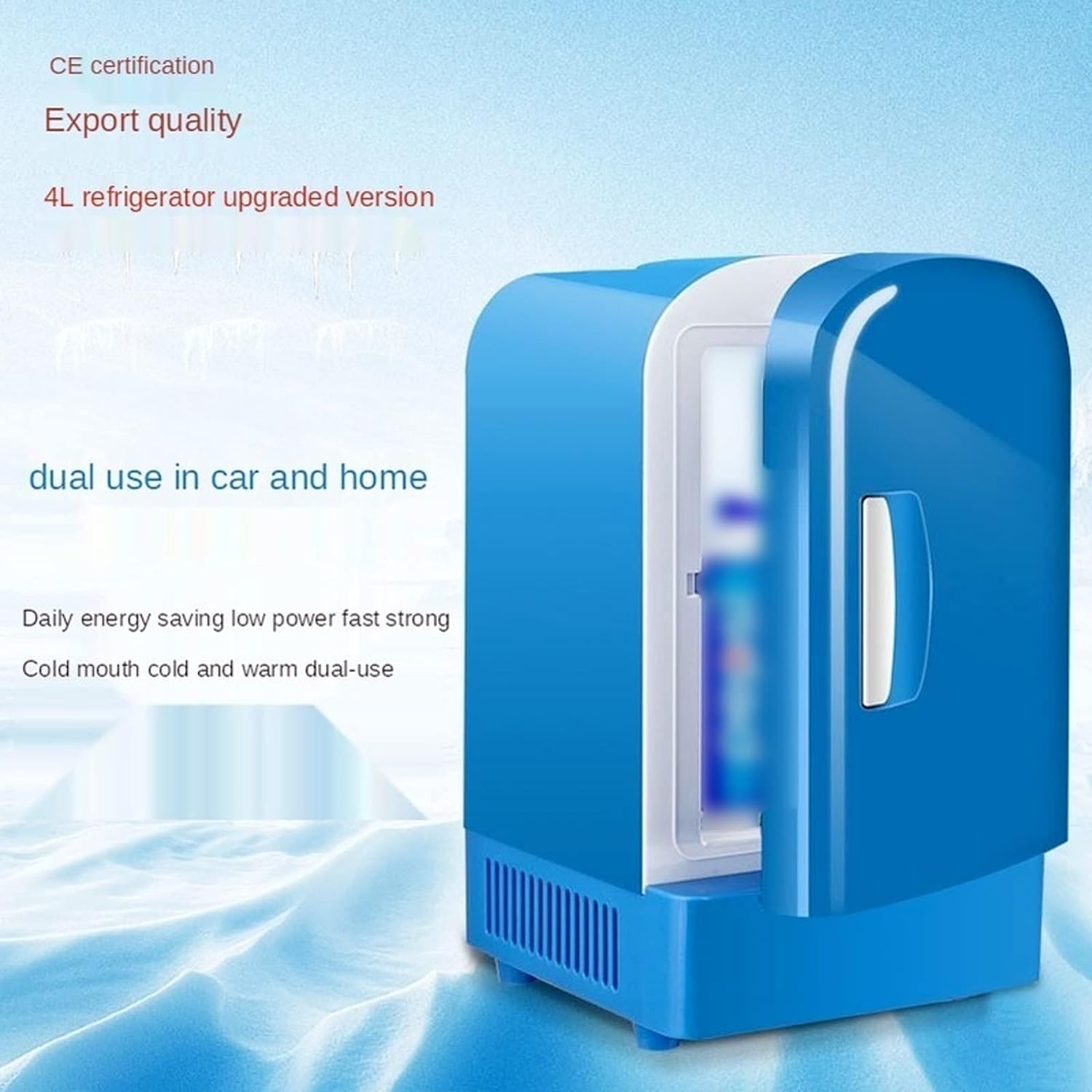 Mini refrigerador pequeño de 4 litros para coche, refrigerador de viaje, portátil, con motor frío y calor, para el hogar, la oficina y el congelador.