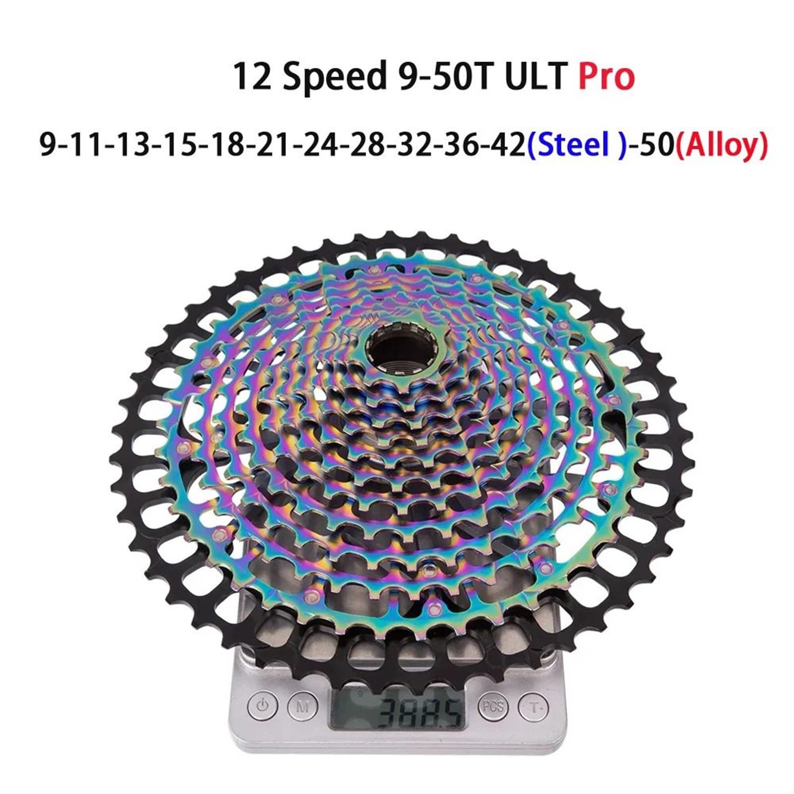 Cassette MTB XD ULT De 12 Velocidades, 9-50 Dientes, Acero CNC, V, Rueda Libre, 9x50, Rango Piñón del 556%, Piezas Ciclismo K7 Sprocket Speed Cassette(XD 12s 9-50 ULT Pro)