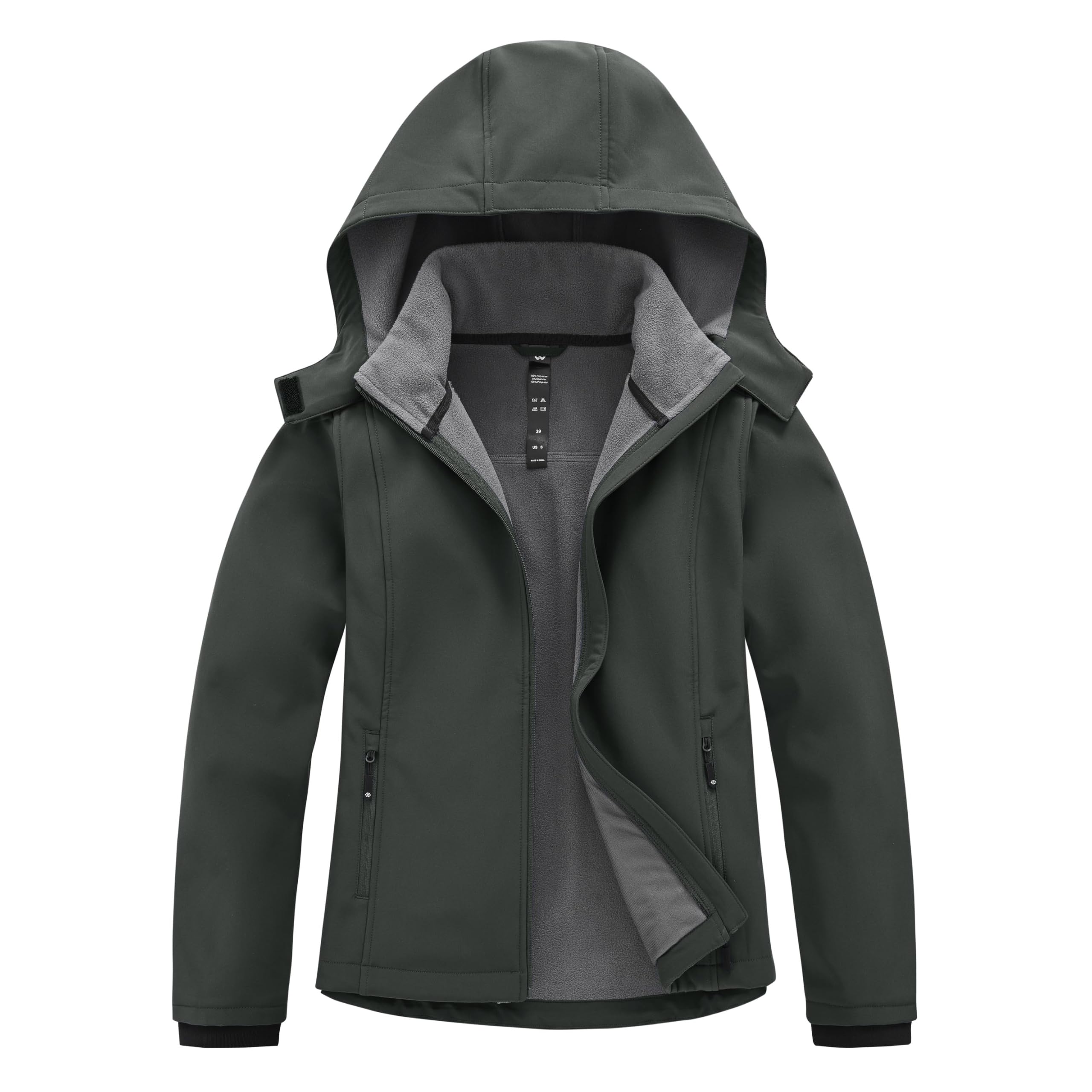 MoFiz Veste Softshell Femme Veste Polaire Imperméable Randonnee Av Capuche