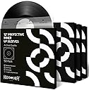 Hudson Hi-Fi Anti-Static Vinyl Record Inner Sleeves 50 Pack - Durable Clear Disc Sleeves- Protect Your LP Albums from Scratches, Dust & Dirt - Acid-Free Rice Paper Interior Disc Covers