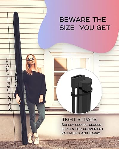 Miniatura 9 de Pantalla de proyector de 100" con soporte y soporte universal para trípode para proyector