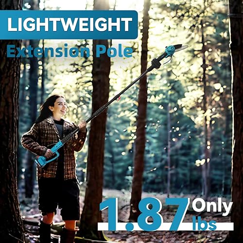 Miniatura 6 de Sierras de poste inalámbricas para podar árboles, modo 2 en 1 sierra de poste inalámbrica para cortar ramas y madera, con bolsa portátil y batería