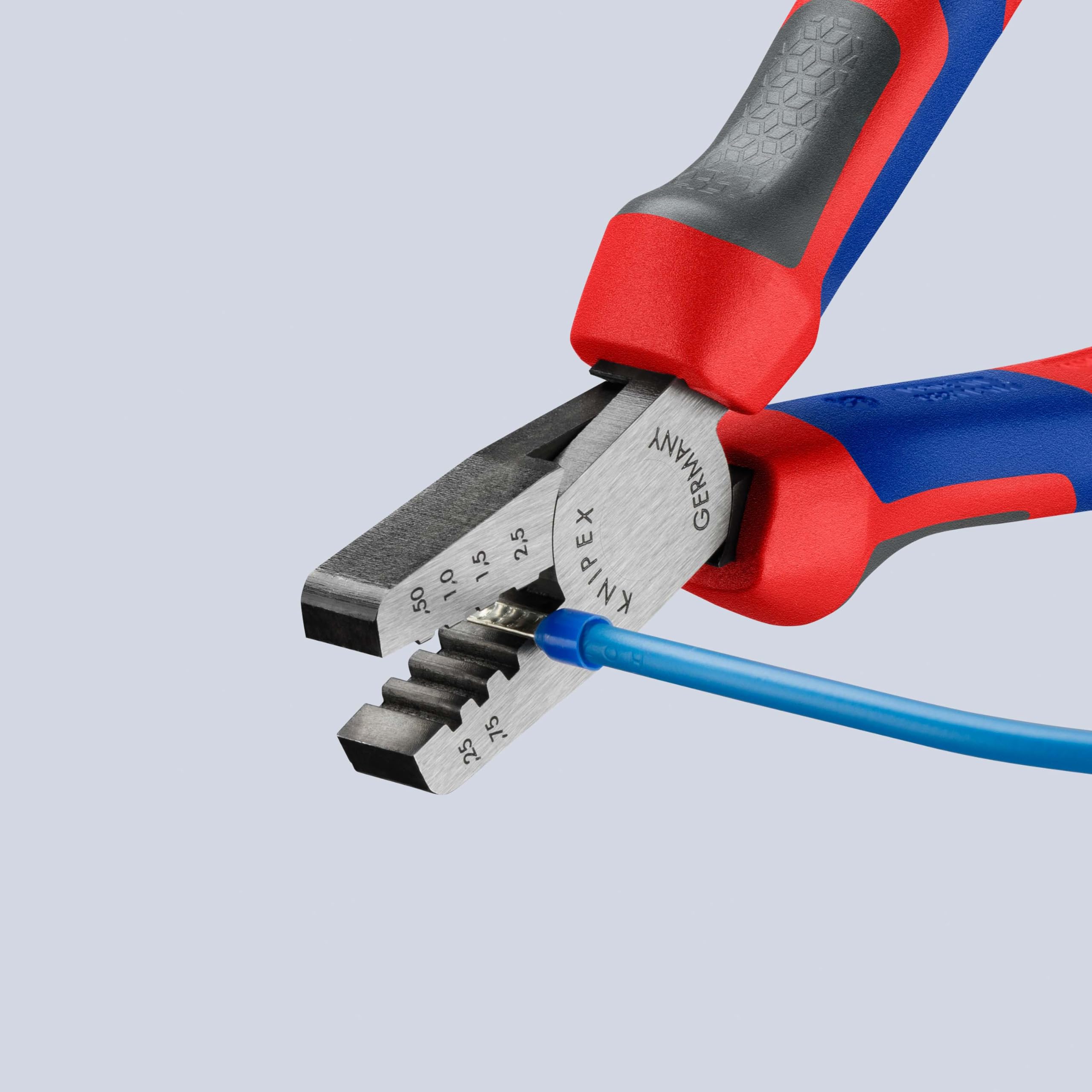 KNIPEX Szczypce do zagniatania tulejek kablowych z rękojeściami Comfort 145 mm, 97 62 145 A