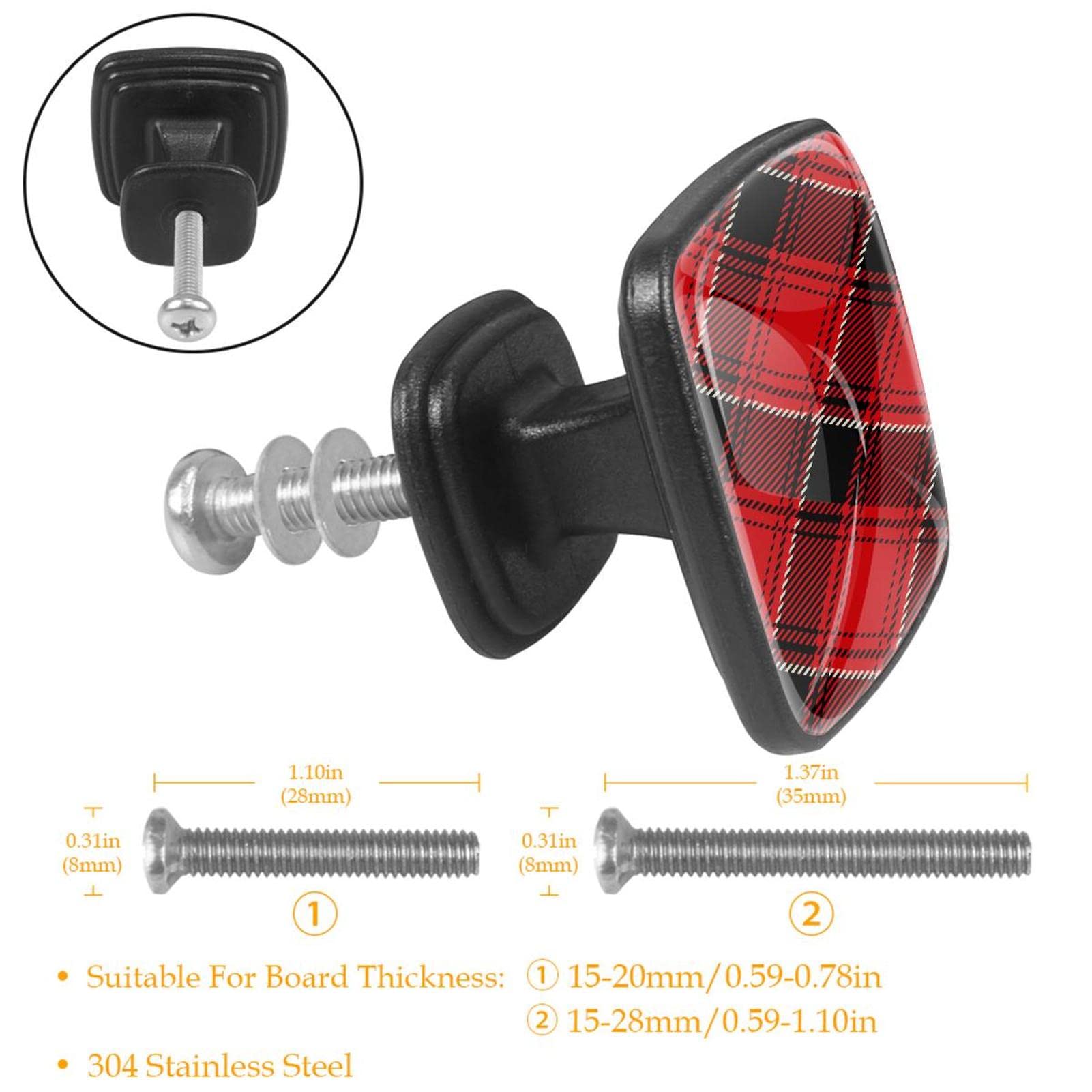 12 confezioni di manopole con manico quadrato Fresh Royal Stewart Tartan