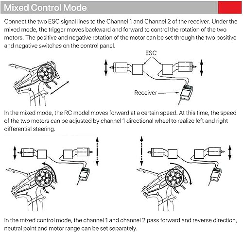 Miniatura 4 de DUMBORC X6PM-350 Transmisor RC ligero con receptor de giroscopio X6FG Mini control remoto RC para coches RC CamiónCrawlerRacingBarcoTanque
