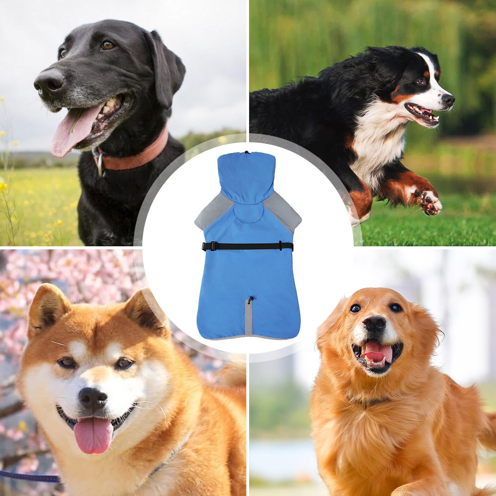 Impermeabile Per Cani Leggero Copertura Totale | Impermeabile per Cani Per Attività all'Aperto Camminata Jogging Escursionismo