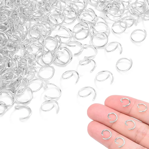 400pcs 5/16" Silver Small Jump Rings for Jewelry Making Replacement, Open Jump Ring Metal Jewelry Findings for Bracelets Necklaces Earrings Keychains Connectors Loops Repair Hardware