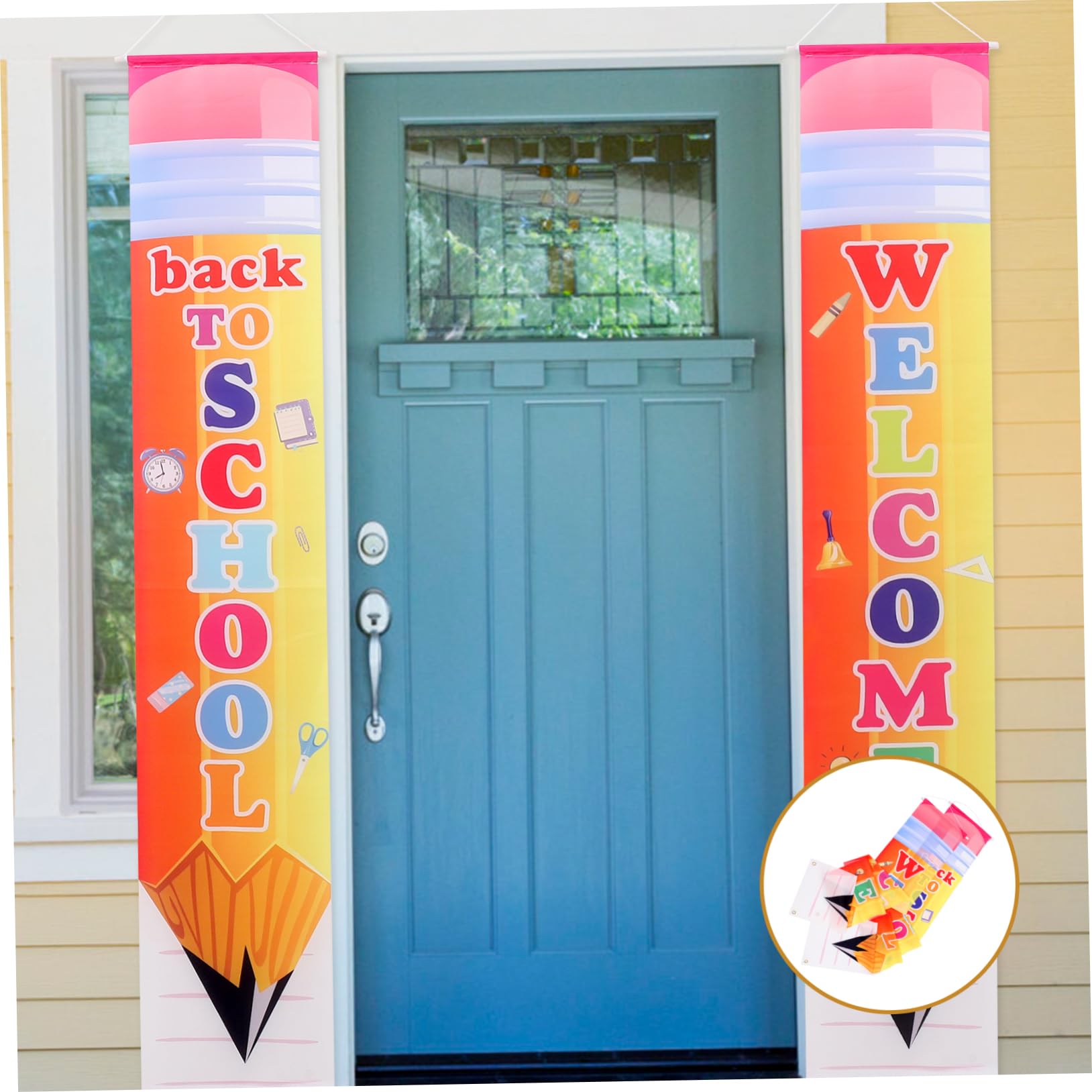 Abaodam 3paia Striscioni Di Benvenuto Per Scuola Di Banner Facili Da Appendere Riutilizzabili e Leggeri Decorazioni Versatili Per Ingressi Classi e Feste Di Rientro Scuola