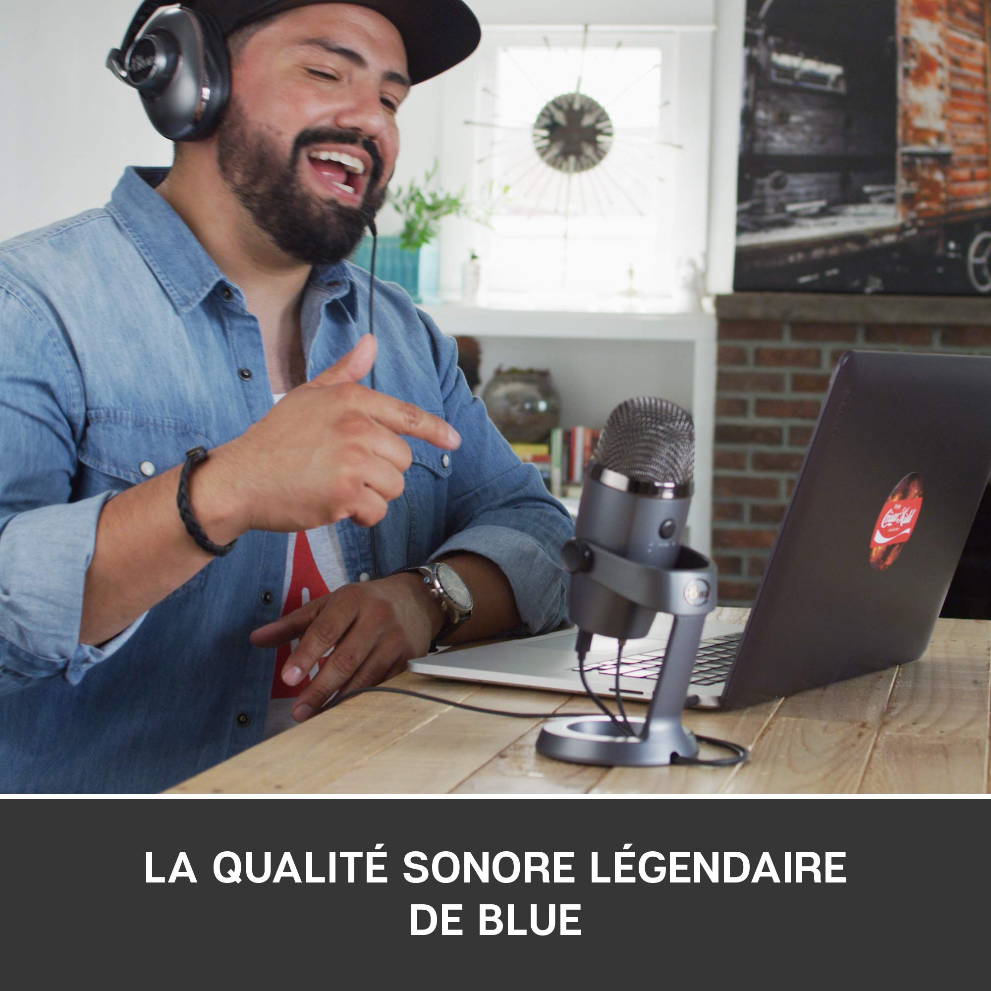 Blue Microphones Yeti Nano, Micro USB pour Enregistrer, Streaming, Gaming, Podcast, Micro Gaming Condensateur avec Effets Blue VO!CE, Micro PC & Mac, Cardioïde & Omni, Monitoring sans latence - Gris