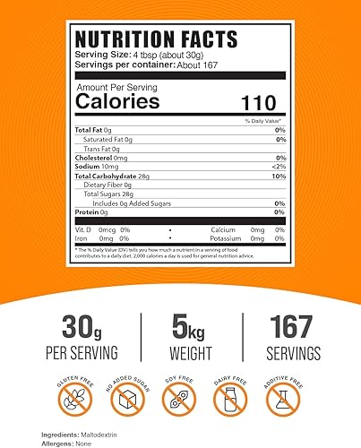 Miniatura 9 de BULKSUPPLEMENTS.COM Maltodextrina en polvo  Suplemento intraentrenamiento  Polvo de carbohidratos  Polvo energético de entrenamiento (17.64 oz  1.1