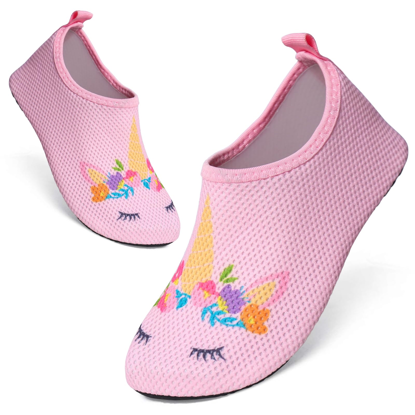 TMEOG Escarpines Niño Niña Zapatillas Agua Zapatos de Playa y Piscina de Antideslizante Calcetines Natación Calzado para el Agua Zapatos Descalzos para Niños 22-33EU