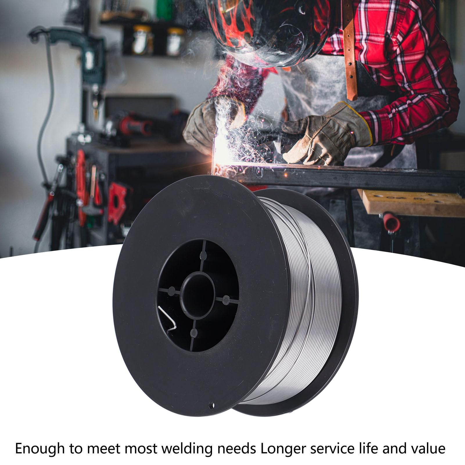 Welding Wire, 1KG/2.2LB 1.0MM Flux Cored Wire Flux Core Gasless Mig Wire Low Splatter Gasless Carbon Steel Mig Welding Wire for Without Gas Welding