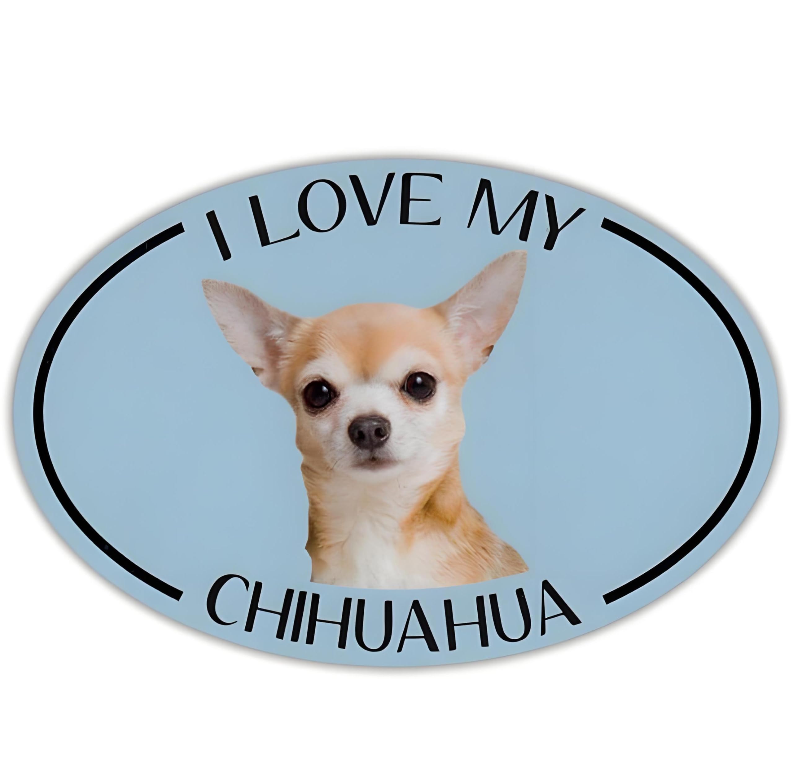 Chihuahua Autoaufkleber,Reflektierend, Wasserfest, I LOVE MY CHIHUAHUA PVC-Aufkleber für Auto, Laptop, Kühlschrank ((18cm/7.09inch))