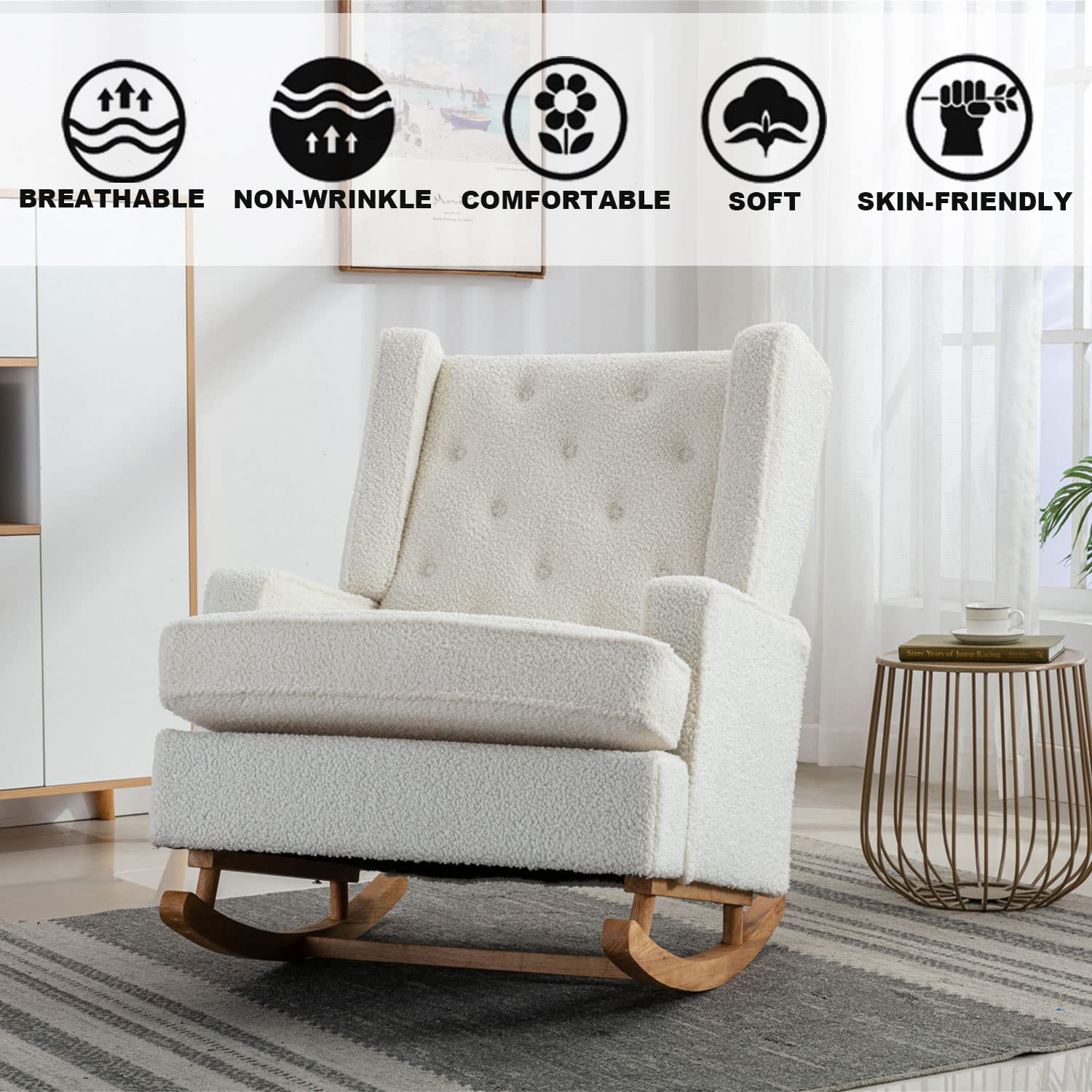 Mid Century Non Wood Rocking Chairs Mid Century Upholstered