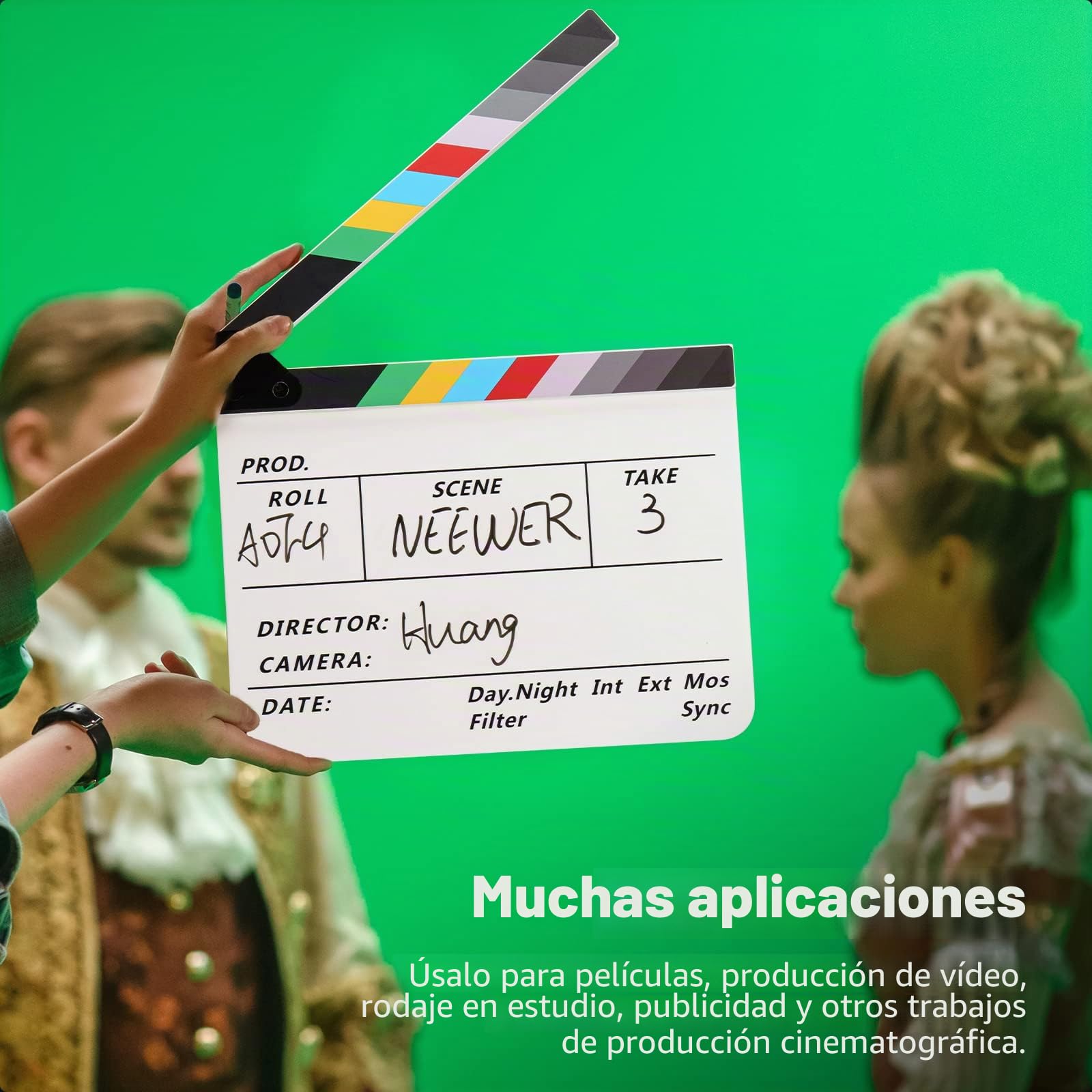 NEEWER Kit de Tablero de Claqueta Acrílica para Directores de Cine, Tablilla de Plástico de 12"x10" con 1 Borrador Magnético, 2 Bolígrafos al Agua, 1 Paño de Limpieza & Llave Hexagonal L (Blanco)