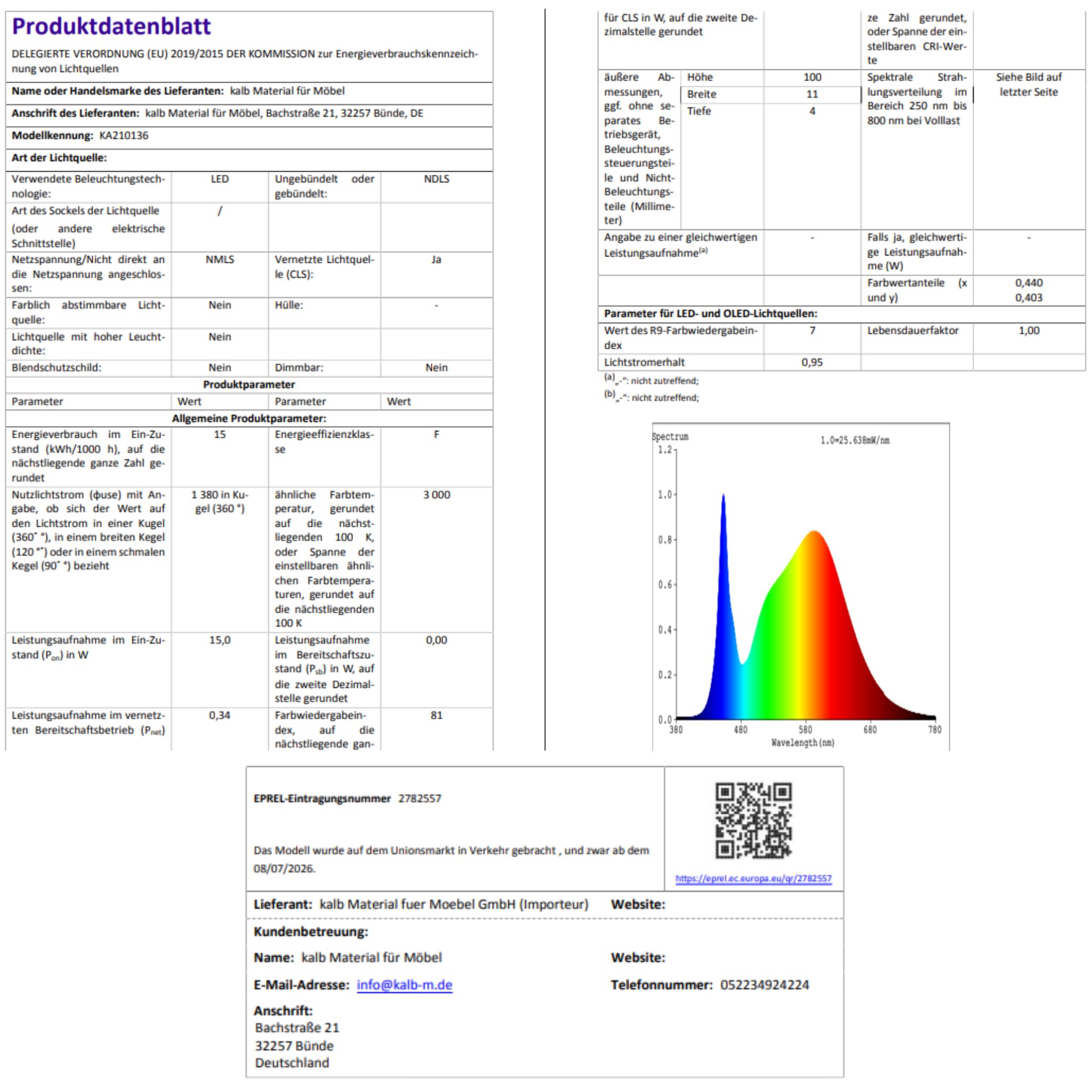 kalb Lumenia, LED Spiegelleuchte, LED Badezimmerleuchte, 100cm Spiegellampe, IP44, schwarz, Spiegel & Schrankmontage, energiesparend, blendfrei, 230VAC, zwei Montagefüße, extra stabil, warmweiß