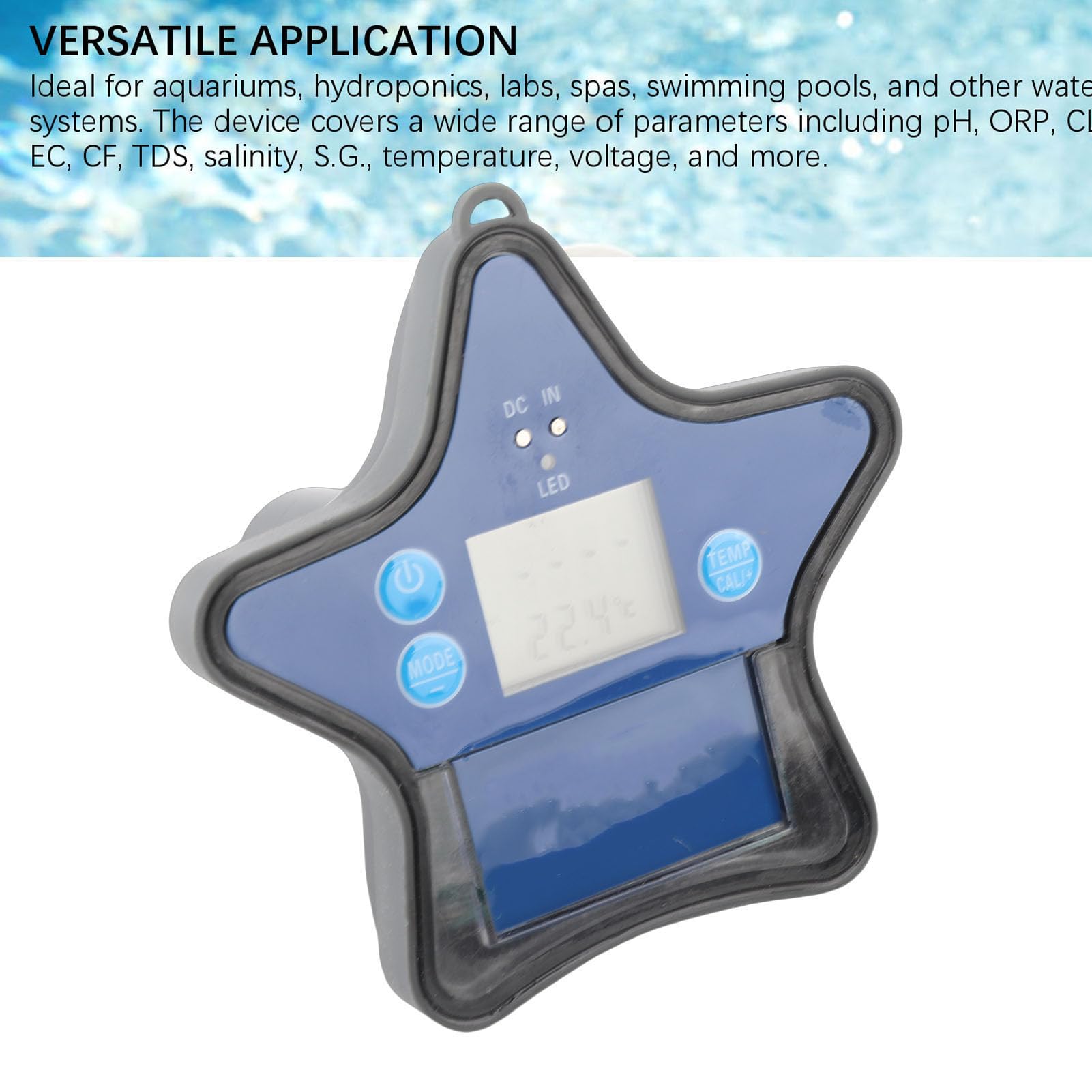 Probador de agua de piscina flotante Bluetooth con diseño impermeable para una medición precisa de la calidad del agua en acuarios y piscinas