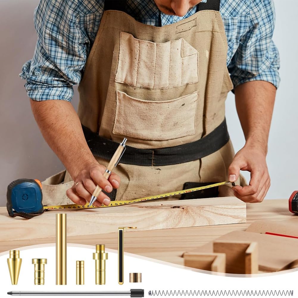 yeraa Kit de Stylo Rétractable pour Tournage sur Bois avec Recharges. Fournitures de Tournage sur Bois pour la Fabrication de Stylos en Bois.