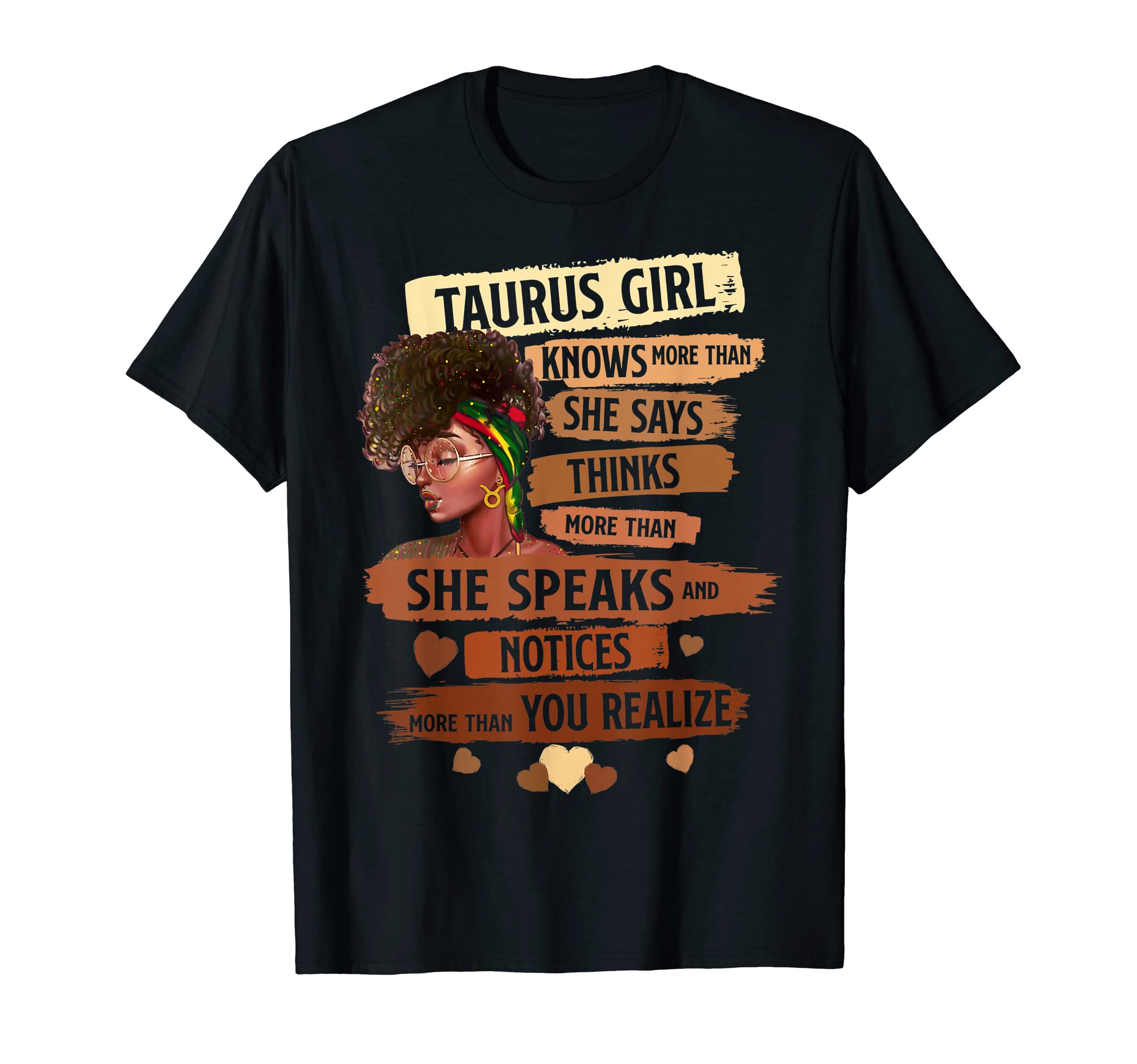 Zodiac Birthday GiftsTaurus Girl Knows More Than She Says Birthday Girl T-Shirt