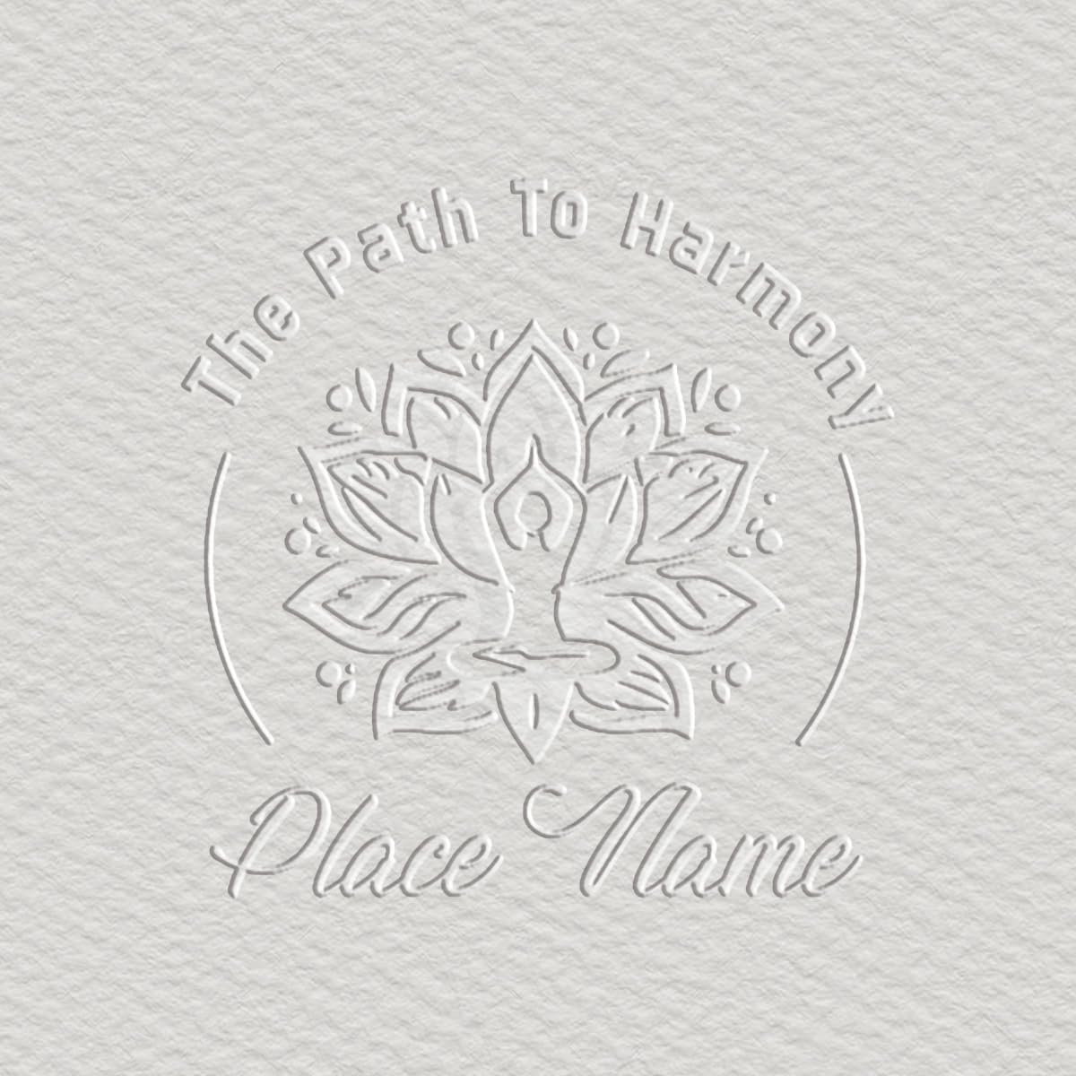 Custom Meditation Embosser - Path to Harmony with Personalized Name - 1-5/8