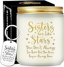 Volufia Sisters are Like Stars Gifts - Sister Gifts from Sister - Sister Birthday Gifts, Gifts for Sister - Mother's Day Christmas Candles Gifts for Women, Big Sister, Little Sister - Lavender Candle