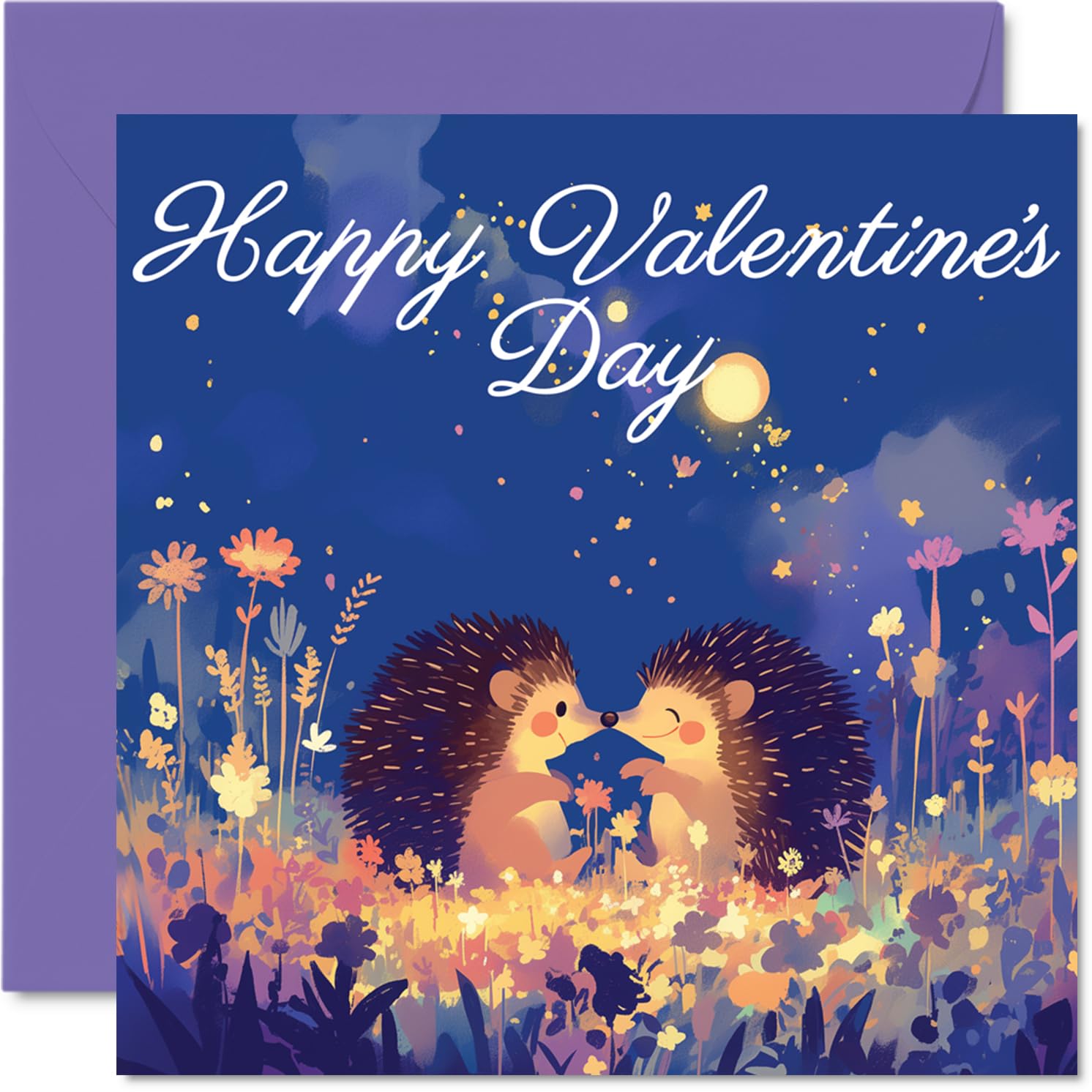 Cute Valentines Day Card - Hedgehogs in Love - Romantic Happy Valentines Card for Women Men, 145mm I Love You Valentine Greeting Cards
