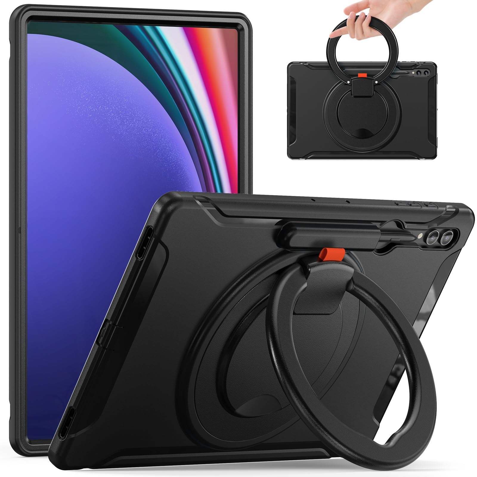 Pokrowiec dla dzieci do Samsunga Galaxy Tab S8 Ultra 14,6 cala (SM-X900/X906) - Obrotowy, odporny na wstrząsy uchwyt ze stojakiem Etui zabezpieczające przed dziećmi, Wytrzymałe etui ochronne tablet