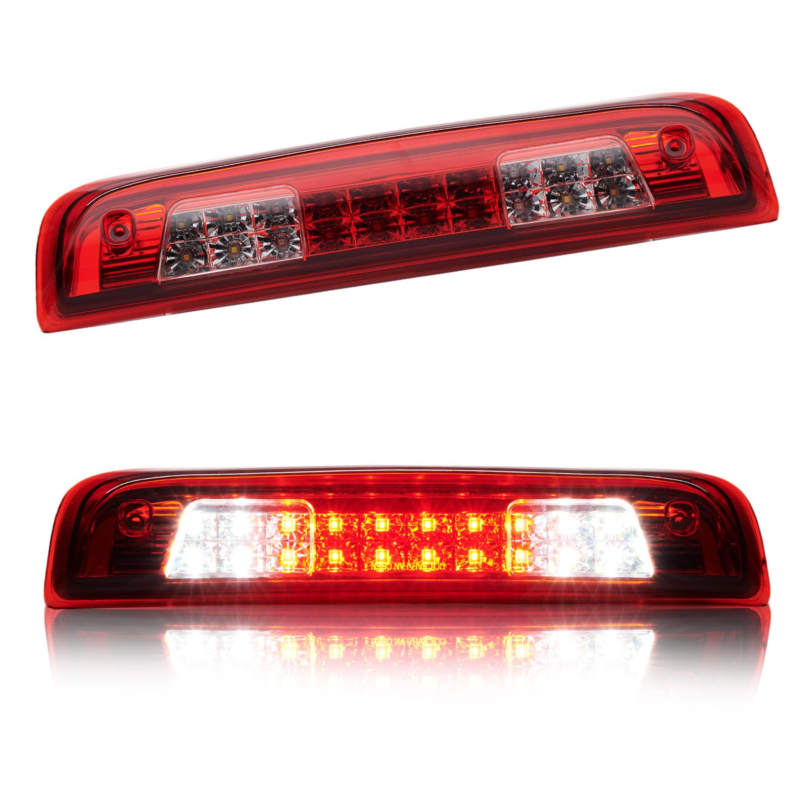 Third 3rd Brake Light LED for 2014-2018 Chevy Silverado/GMC Sierra 1500 2500HD 3500HD, High Mount Rear Brake Lights Assembly, Waterproof Center Cab Cargo Lamp Stop Light (RED)