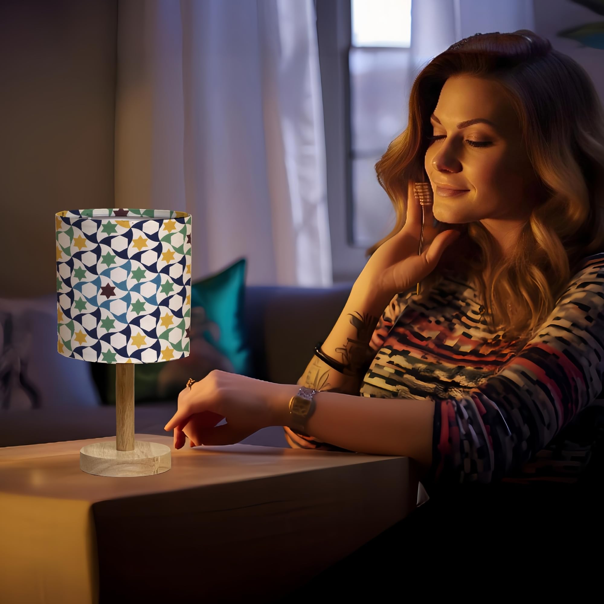 Bellaluma Lampada da comodino Lampada da comodino Candeeiro Mesa de Cabeceira Lampade da comodino Lampada da camera Lampada da tavolo (Star Of Alhambra, 1 unità)