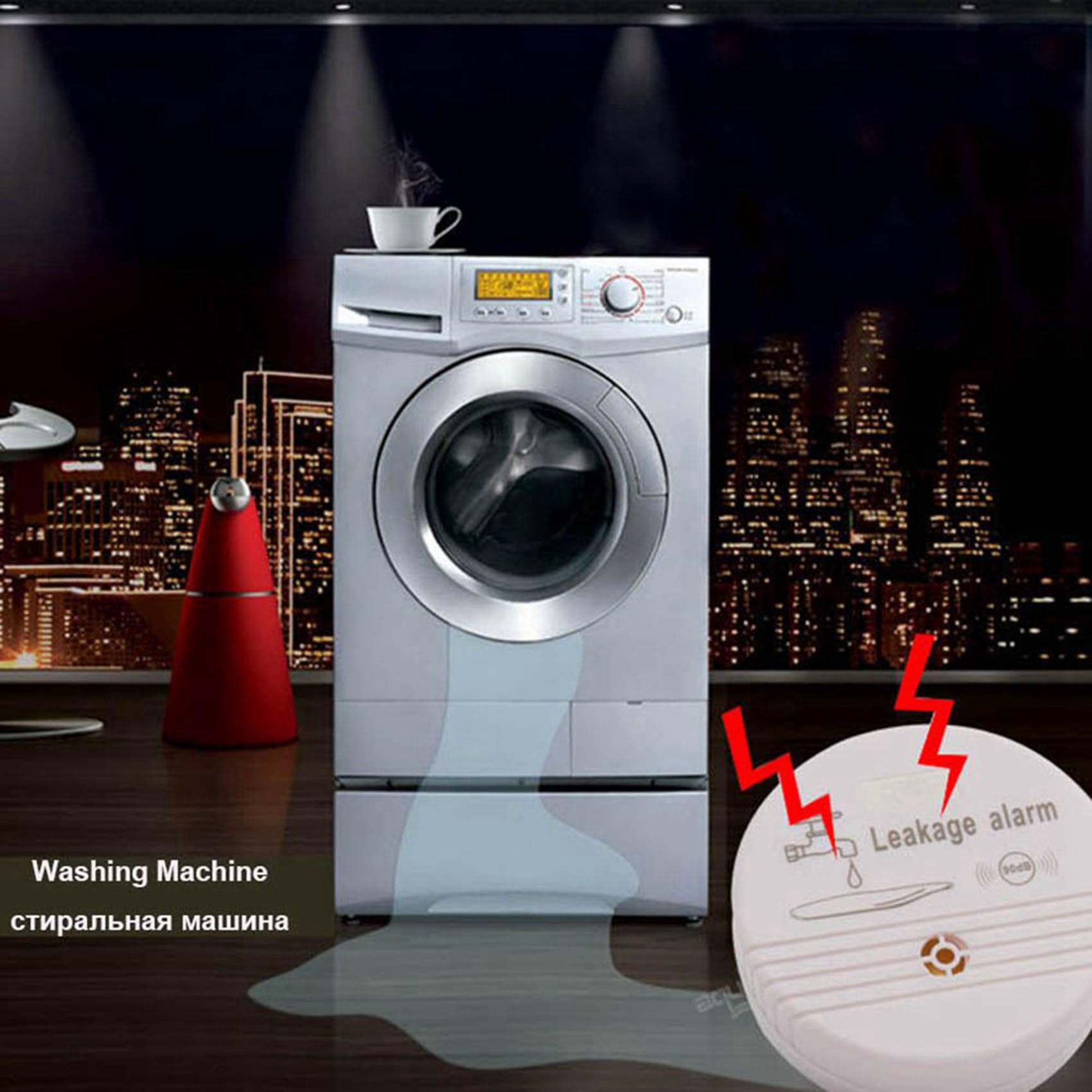 20X Detector del Sensor de la Alarma de la Salida del Desbordamiento del Agua Alarma de de Agua 90Db Detección de Inundaciones de Fugas de Alarma Seguridad para Casa