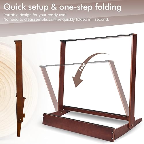 Miniatura 5 de verovita Soporte de guitarra para múltiples guitarras, 7 soportes de madera para guitarra, soporte plegable para guitarra acústica clásica,