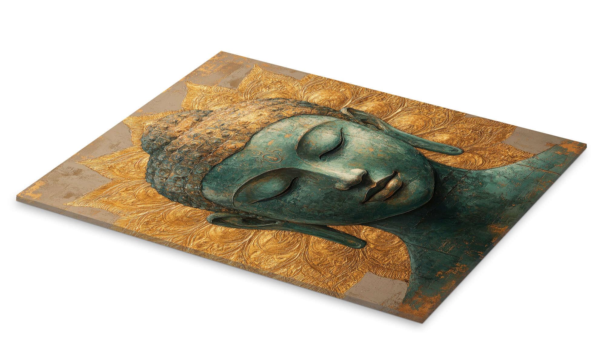 Buddha on gold Obraz na szkle akrylowym