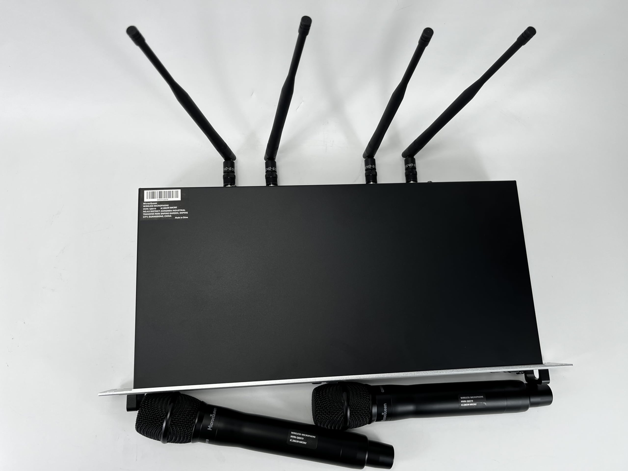 Professional UHF Wireless Microphone System, Dual Channel 530–580MHz with 2 Metal Handheld Mics, Multi-Channel UHF System, 500FT Range, for Karaoke, Meeting, Party