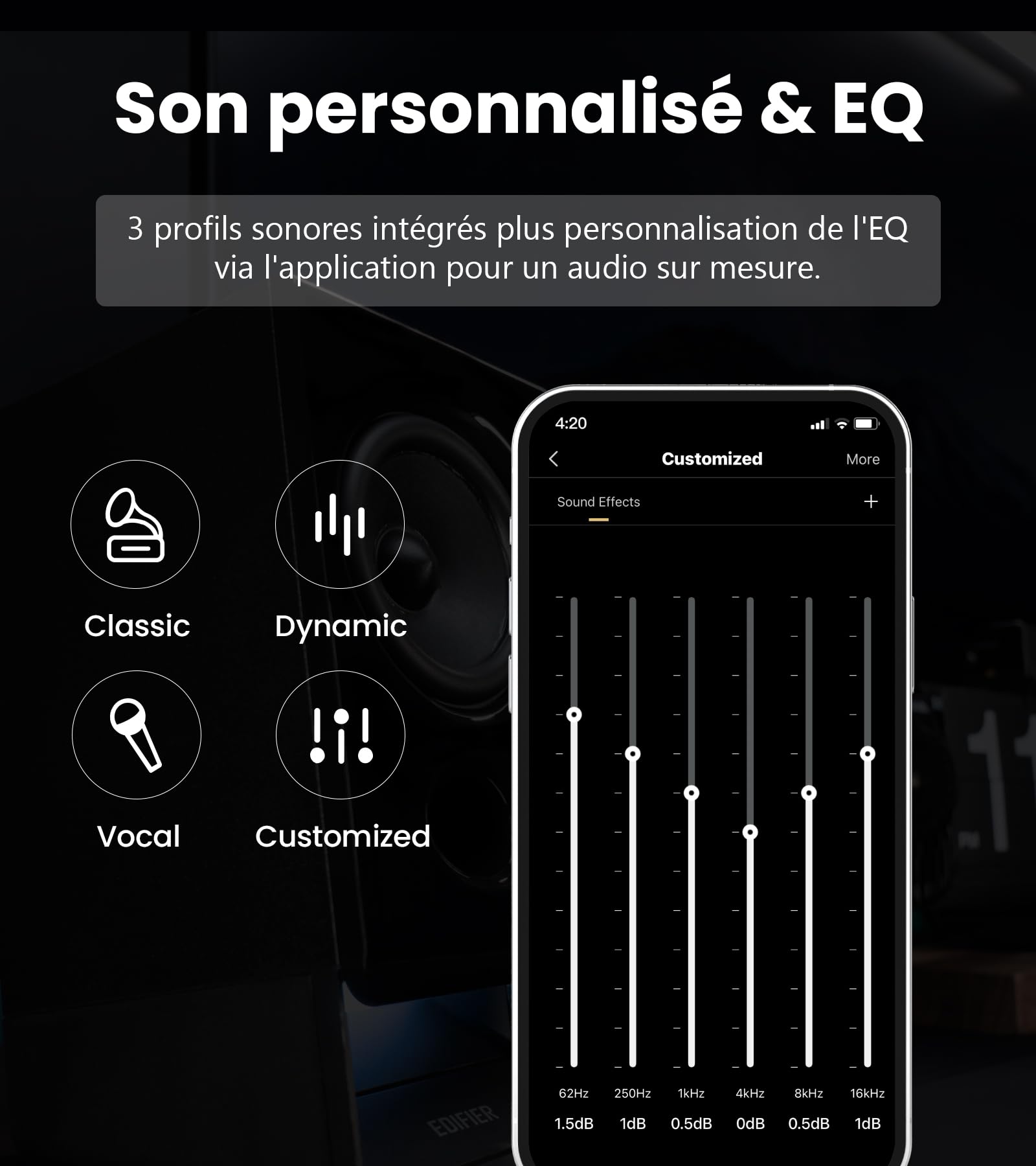 Edifier R20BT Enceintes USB Bluetooth 6.0 avec Haut-Parleurs Large Bande 2,75", Commandes Tactiles, Entrée AUX, Prise Casque, Éclairage Personnalisable Via Application - Blanc