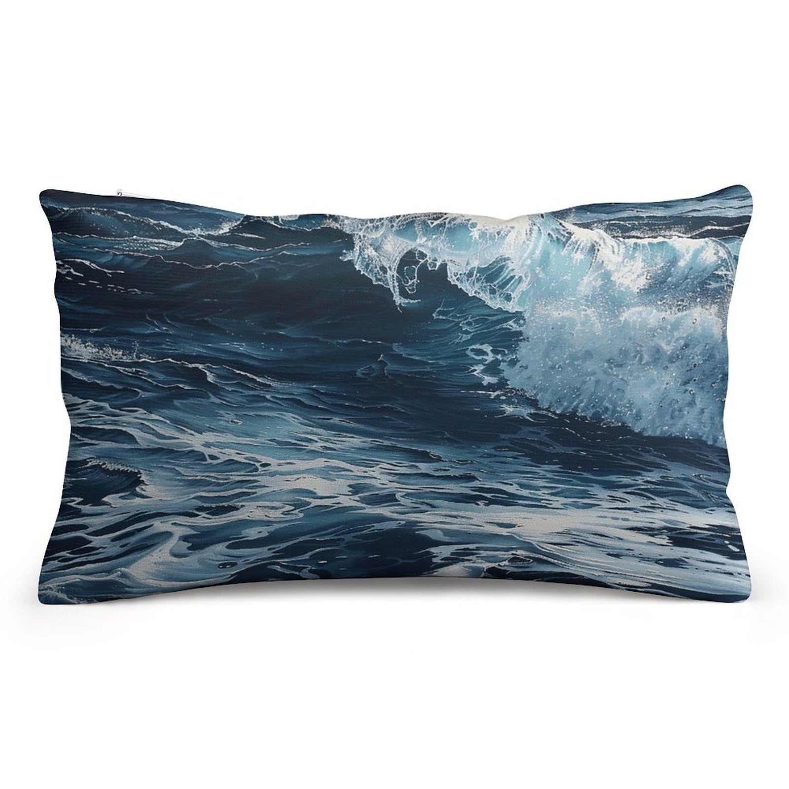 Velvet Pillowcases Standard Size 8"x12", Ultra Soft Breathable Pillow Cases for Bed, Luxury Cozy Fuzzy Pillow Shams, Lumbar Pillow Cover, Waves in The Cushion Case Home Decor
