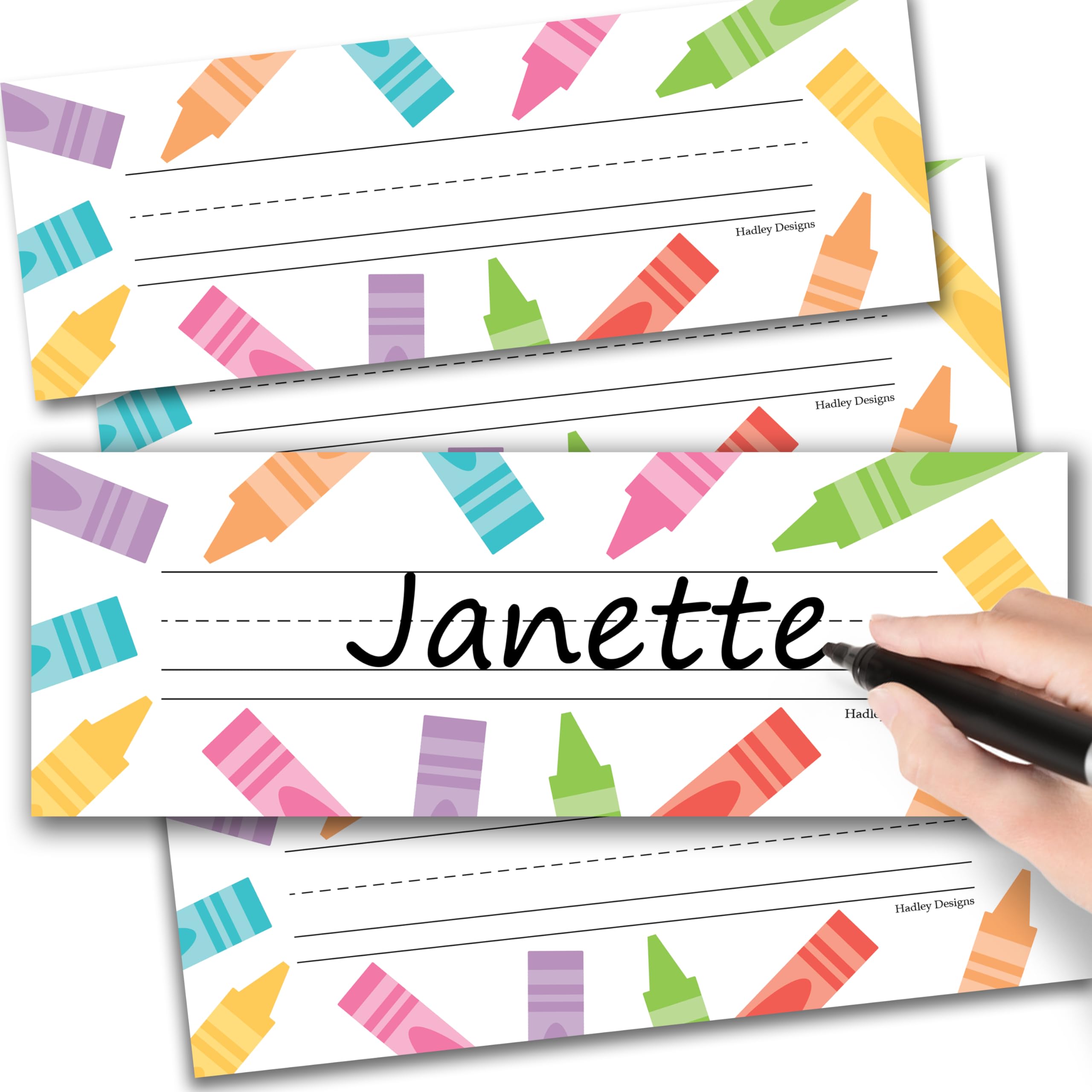Desk Name Tags for Classroom -25 Student Name Plates for Classroom Kindergarten, Preschool, 1st, 2nd & 3rd Grade, 9x3 Teacher Nameplates for Student Desks & Cubbies, Pastel Nametags