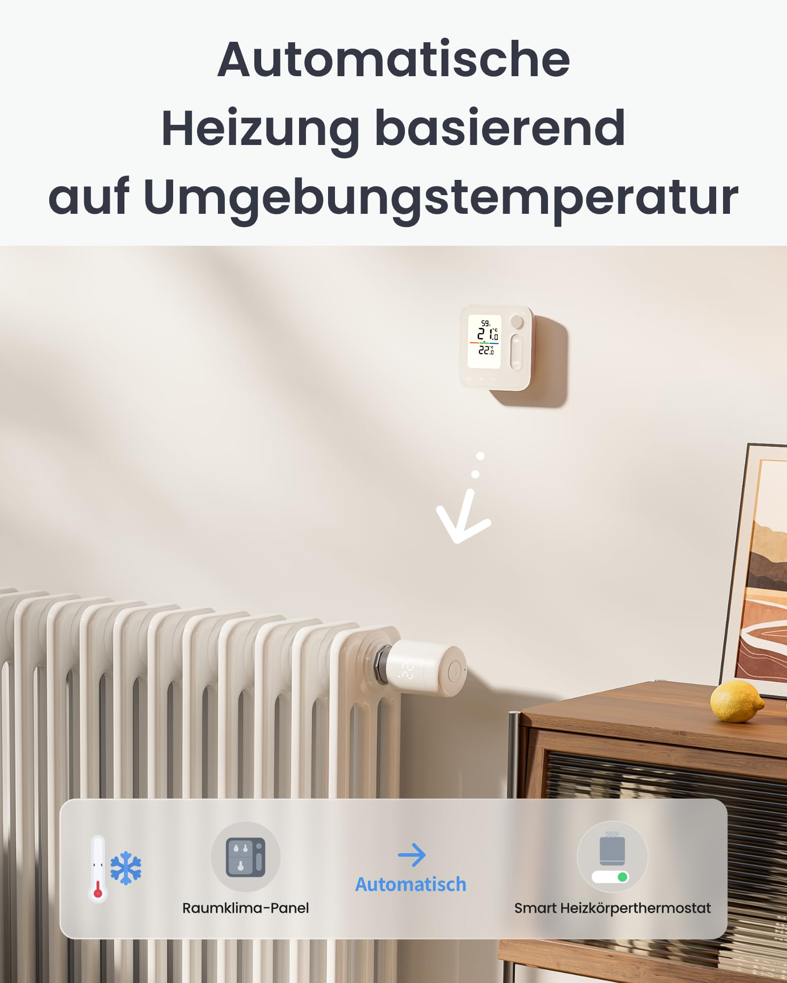 SwitchBot Smart Heizkörperthermostat-Set mit Home Climate Panel