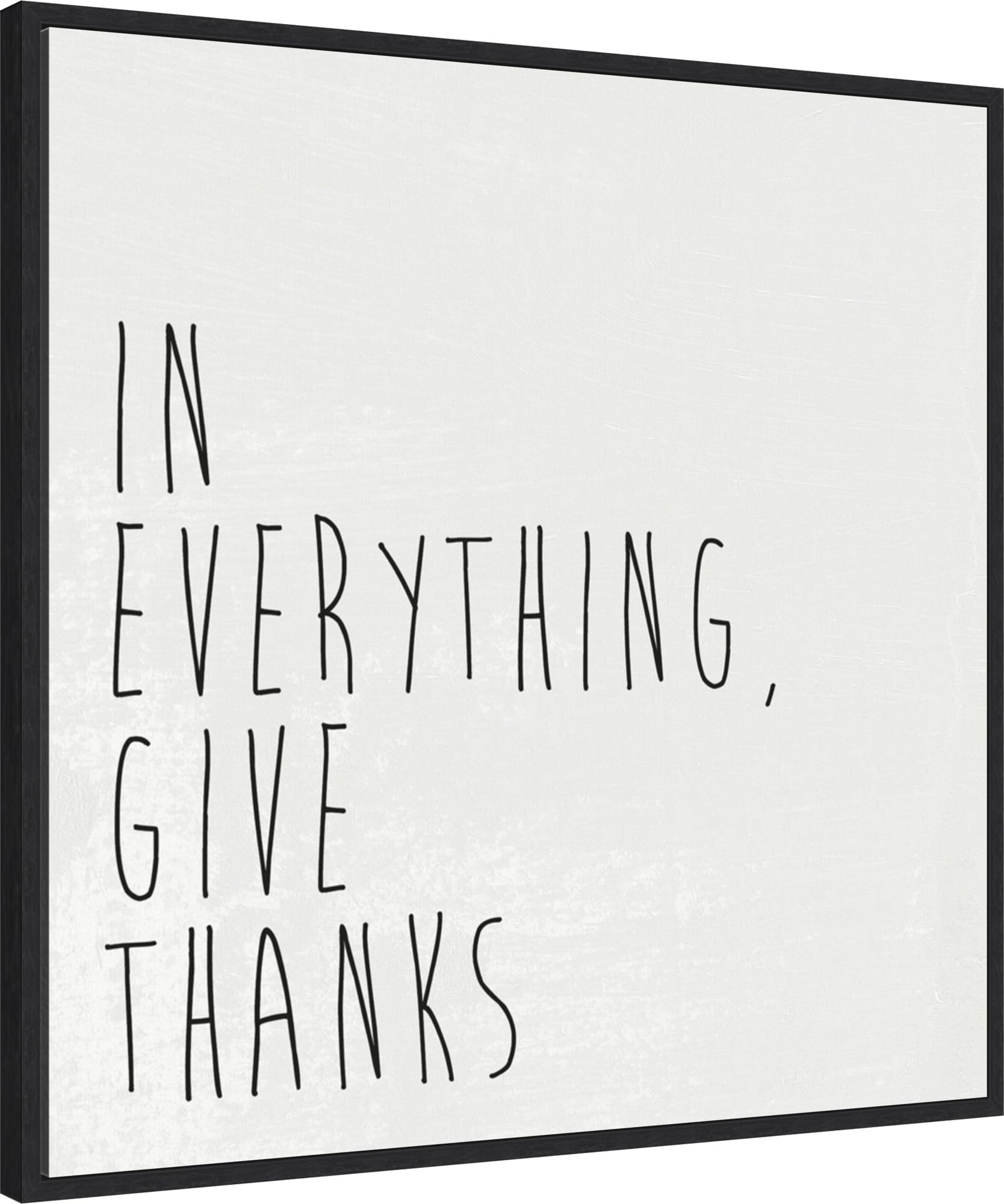 Amanti Art Framed Canvas Wall Art 30x30 Give Thanks I by Wild Apple Portfolio, Framed Wall Art Canvas, Typography Artwork, Modern Decor, Large Poster Painting for Living Room, Bedroom, Bathroom,