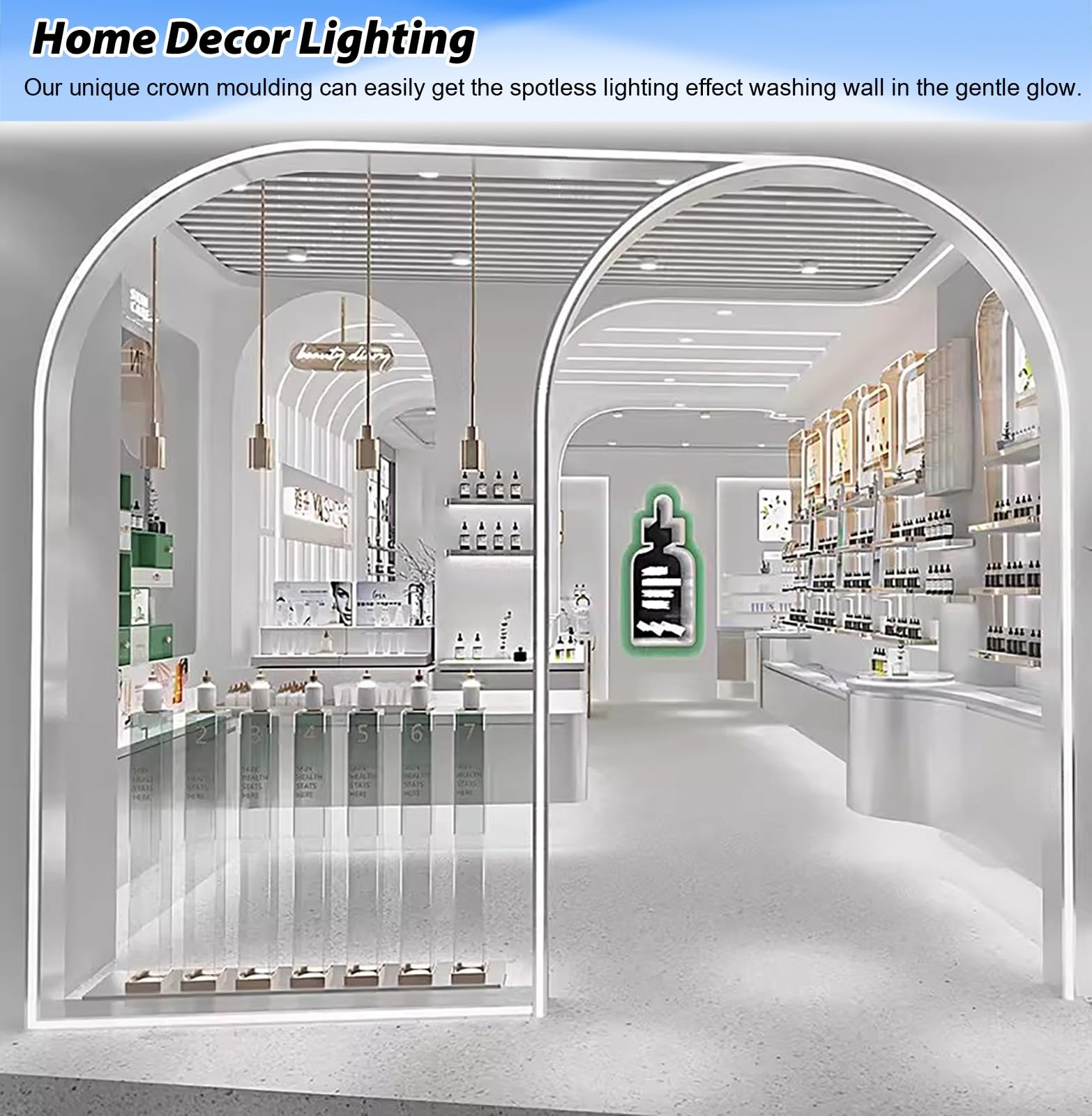 Profili per Strisce LED Profilo Diffusore a LED per Illuminazione Indiretta a Soffitto, Profilo in Alluminio Flessibile per Strisce LED, Canale Diffusore a LED da Incasso(87ft(26.5m))