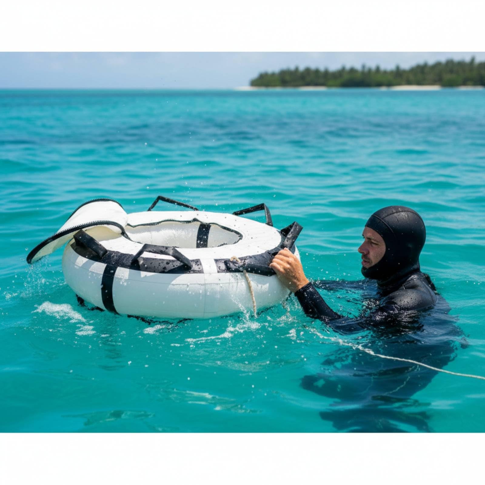 Freitauchboje schwimmfähig Schwimmboje fürs Freitauchen leicht sichtbar PVC Signalboje für Freitaucher, Taucher, See