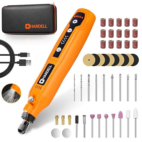 HARDELL Mini Cordless Rotary Tool, 5-Speed and USB Charging Rotary Tool Kit with 69 Accessories, Multi-Purpose 3.7V Power Rotary Tool for Sanding, Polishing, Drilling, Etching, Engraving, DIY Crafts - Cordless, Mini