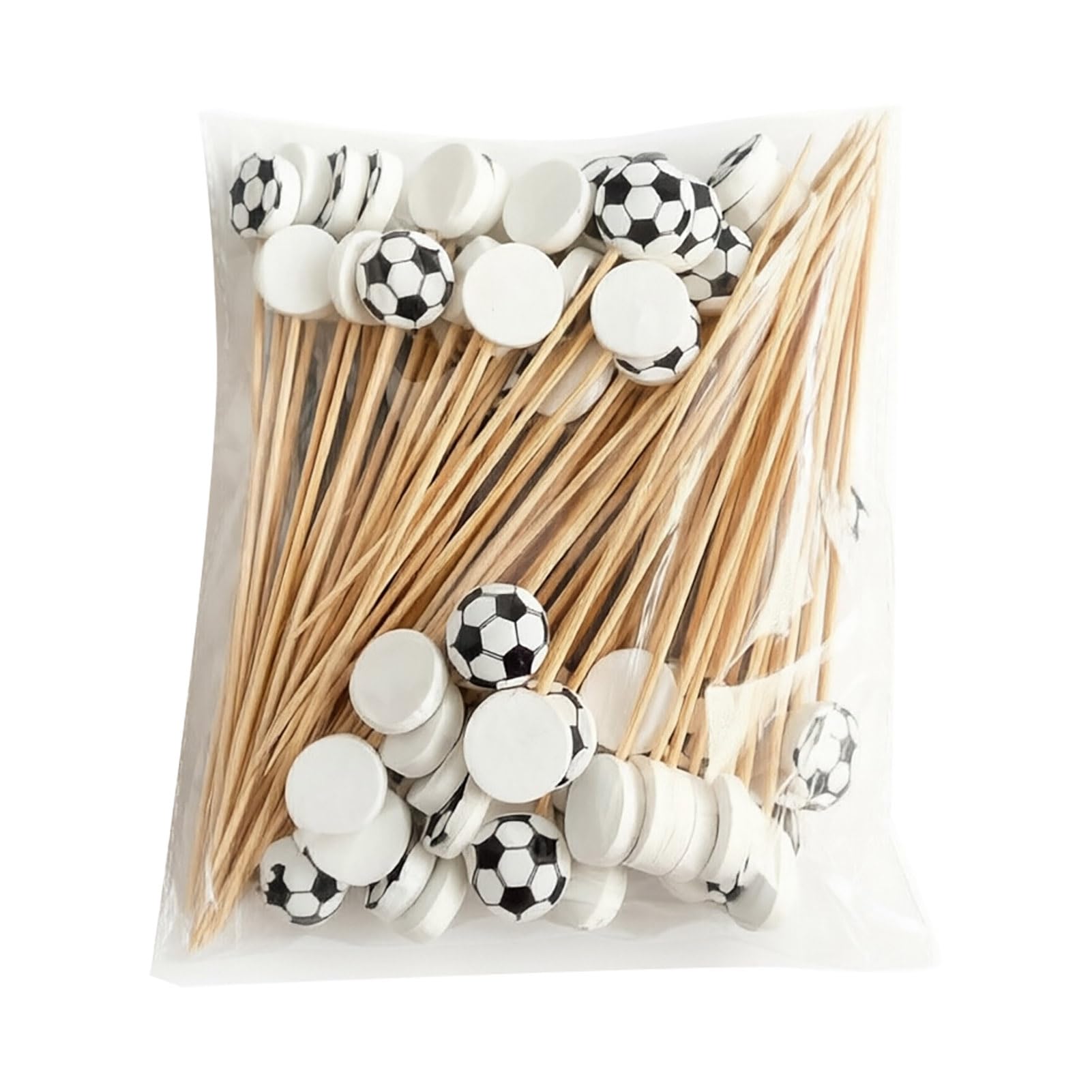 matumou 100 Pcs Baseball Toothpicks, 4.7 Inch Decorative Food Picks, Long Bamboo Sticks for Party Appetizers Desserts BBQ Skewers