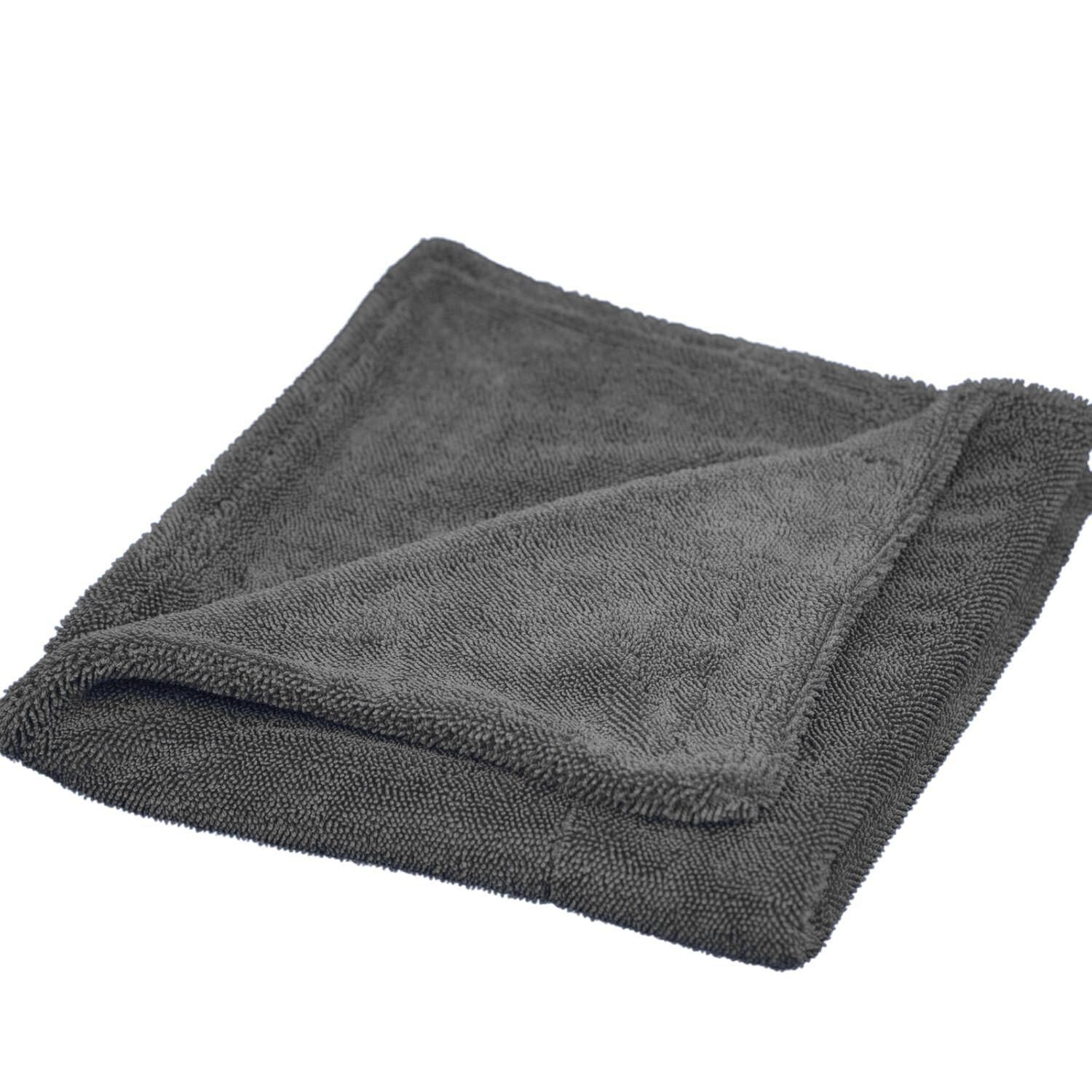 Paragon Microfibre Grey Paragon Twisted Loop Drying Towel 1200 Gsm – 80 × 60 Cm, Dual-Sided Microfibre, Ultra High Absorbency (Grey)