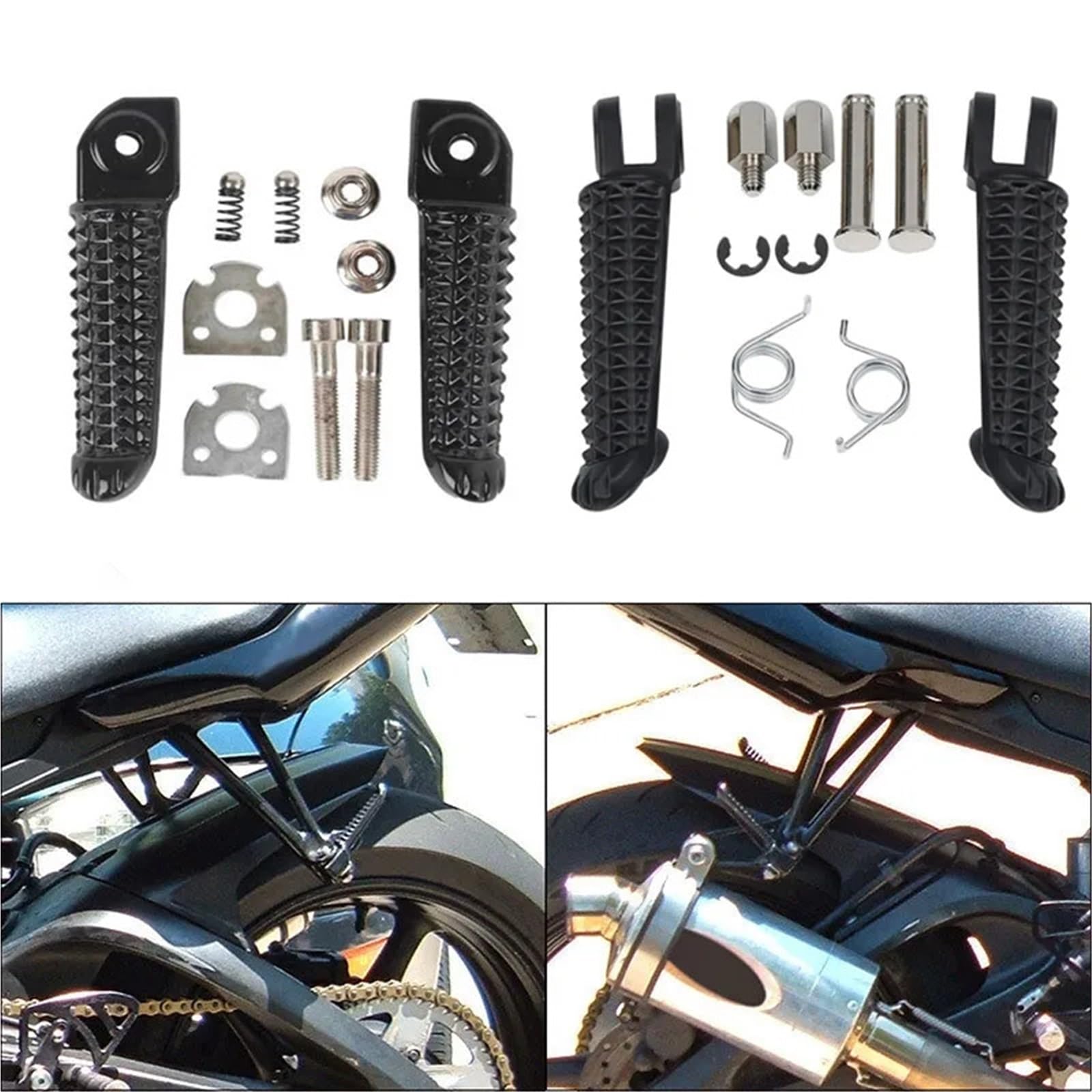 Repose-pieds avant/arrière pour YAMAHA R1 R6 FZ6 XJ6 FZ8 FZ1(Black Rear)
