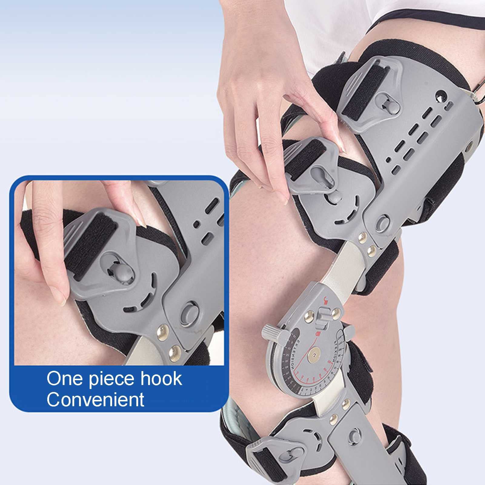 Ortesis de rótula con bisagras, soporte ajustable para piernas adecuado para lesiones de rodilla