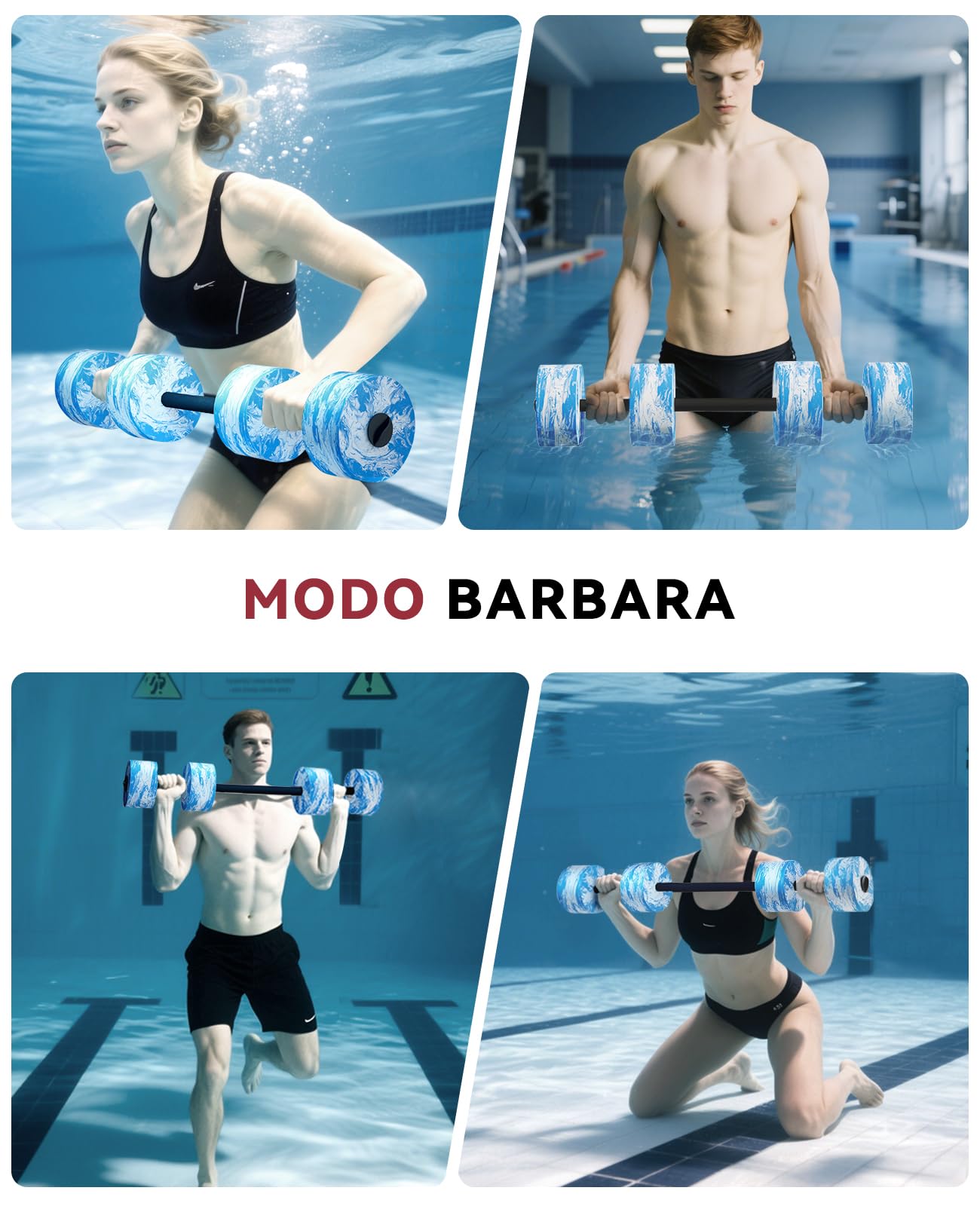 HAPBEAR Juego de 2 mancuernas Aquagym, Mancuernas Piscina, Mancuernas de Espuma EVA para Piscina, Pesas de Agua para Piscina Para Ejercicios De Yoga Acuático